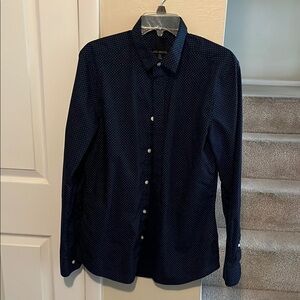 H&M Blue Casual Button Down Shirt Slim Fit